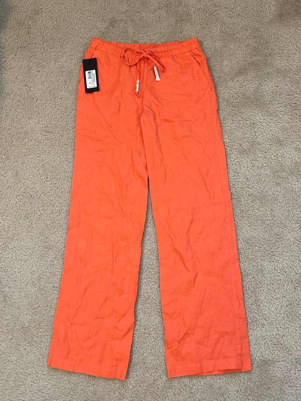 Marciano Women’s linen pants with draw string in Bright Orange